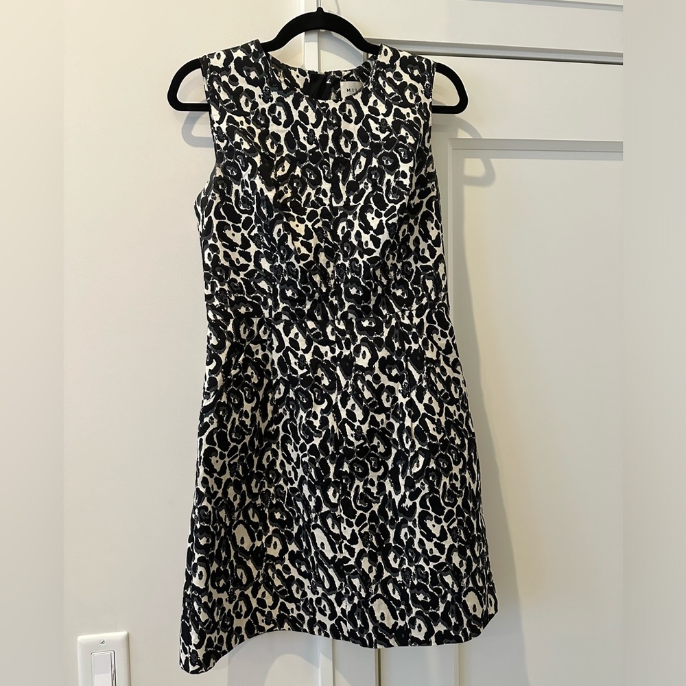 Milly Shift Leopard Print Shift Dress Sz 8